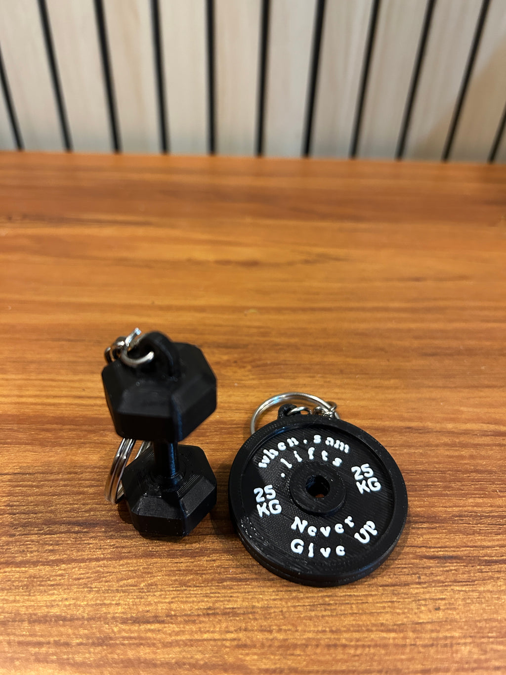 Personalized 3D Printed Gym Plate Keychain | Custom Name Keyring | Fitness Gift for Gym Lovers